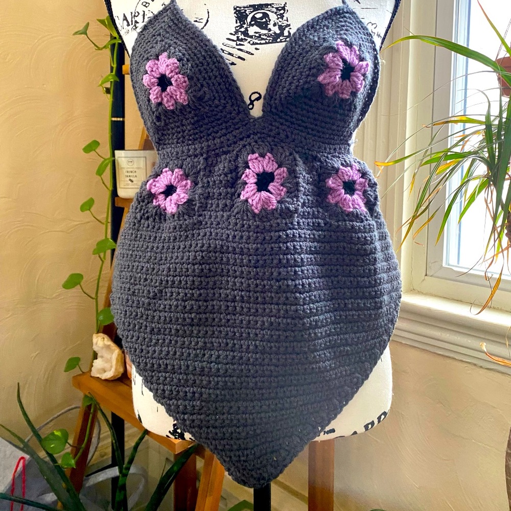 Handmade Flower Crochet Tank Top